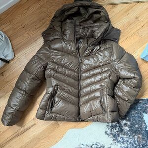 Buffbunny waist taper puffer jacket journey dark brown